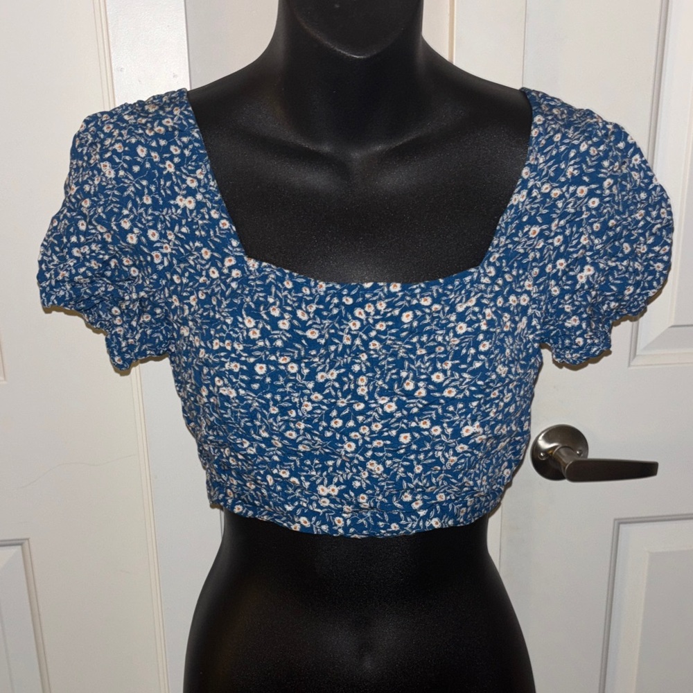 FREE ADD ON Floral Blue Women's Crop Top